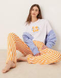 [Urban Threads] Urban Threads pants with orange stripe print (part of a set)-Multi 12 MULTI
