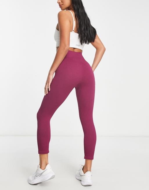Urban Threads Petite - Leggings da palestra viola senza cuciture, 2 di 4