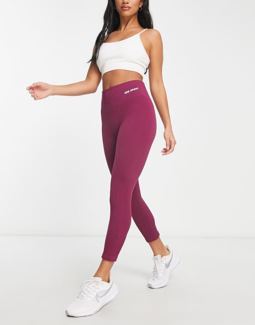 Urban Threads Petite - Leggings da palestra viola senza cuciture, 4 di 4