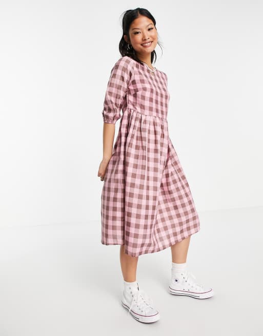 Checked shop midi dress