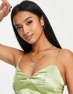 violet romance petite satin slip dress sage green