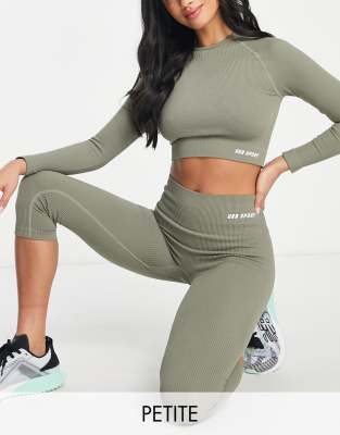 Motivation Petite High Waist Seamless Leggings in Grey