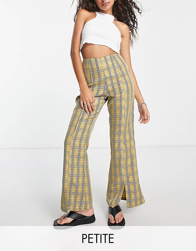 Urban Threads Petite - tailored trousers in neutral check