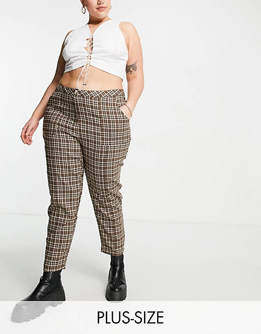Urban Threads Plus checked co-ord tapered trousers