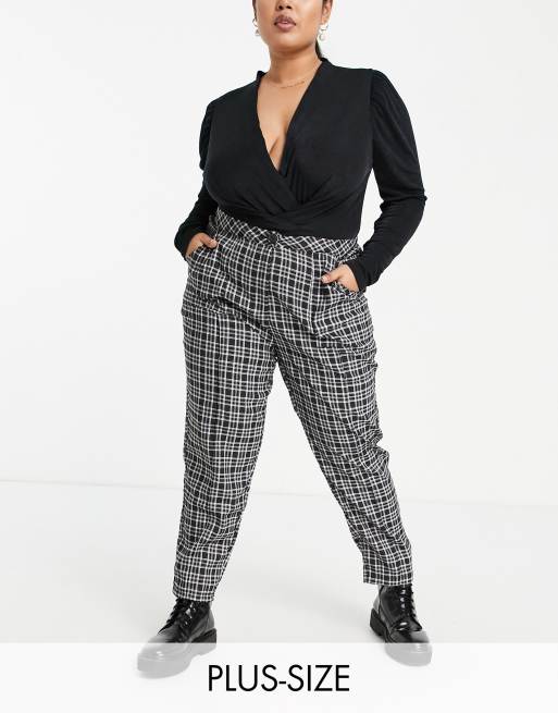 Urban Threads Plus checked co-ord tapered trousers
