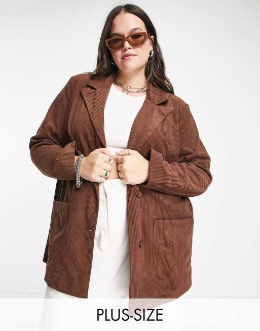 Plus size corduroy on sale blazer