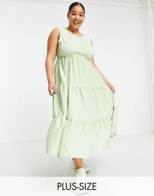 Urban Threads Plus - Gelaagde mouwloze zomerjurk