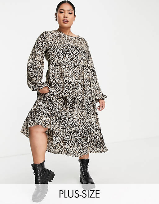 Urban Threads Plus leopard print maxi dress | ASOS