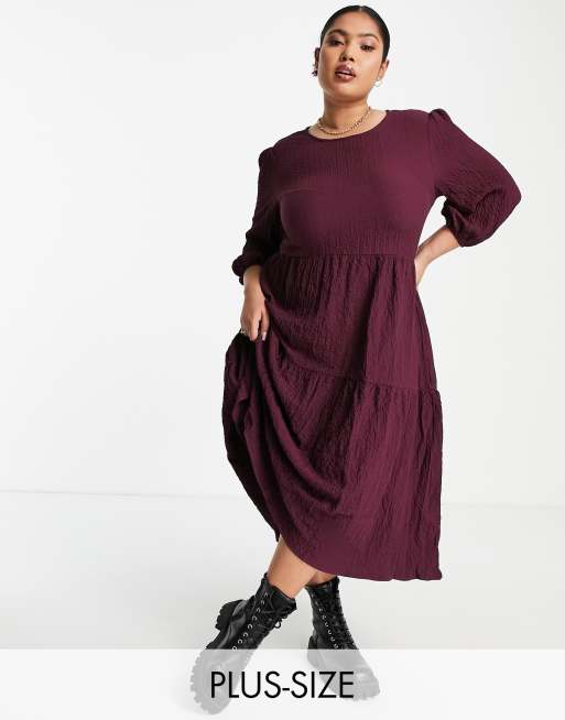 Urban Threads Plus – Midikleid mit voluminösen Ärmeln