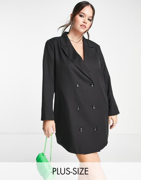 Urban Threads Plus oversized blazer dress in black paisley print - view 1