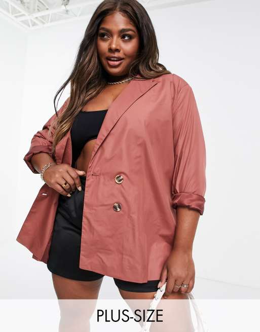 Urban Threads Plus - Oversized blazer i rosa