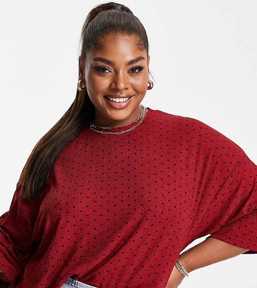 Plus-size T-shirt by Urban Threads Act casual All-over print Crew neck Drop shoulders Relaxed fit