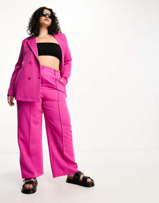 Urban Threads Plus tailored pants in hot pink - part of a set