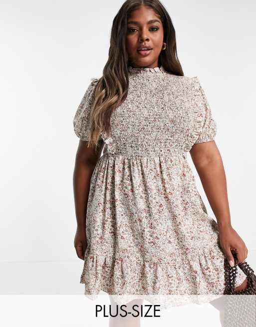 Urban Threads Plus - Vestito corto a fiori con pettorina