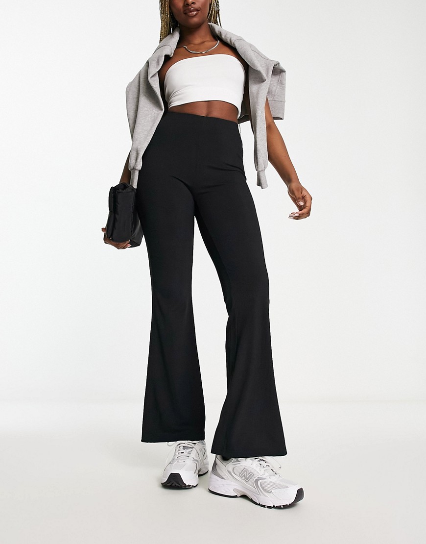 Urban Threads Ribbed Pants In Black - Part Of A Set