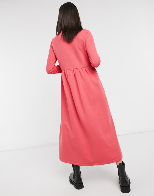 Urban Threads – Rosa smockad tröjklänning i minidesign, 2 av 4