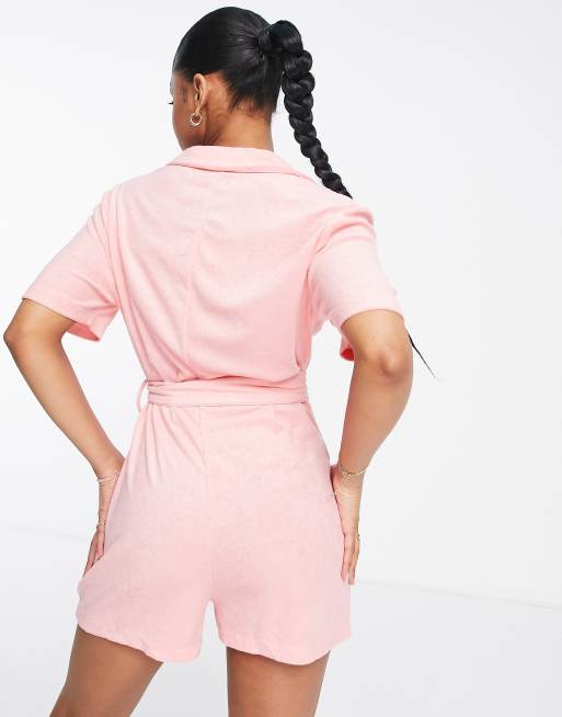 Urban Threads – Rosa strandplaysuit i frotté, 2 av 4