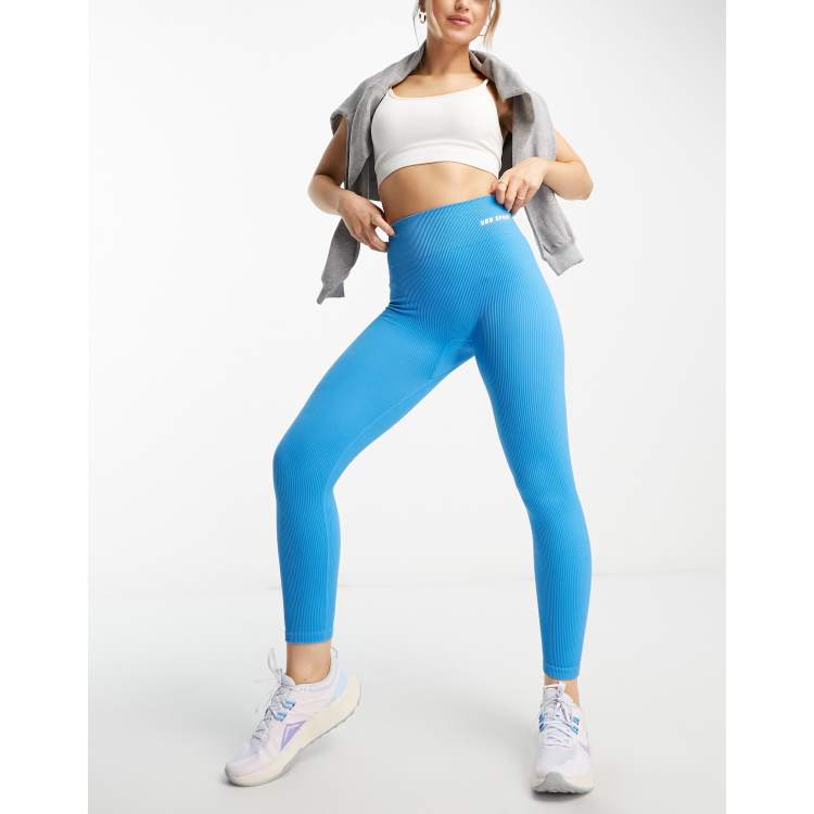 SEAMLESS GYM LEGGINGS for WOMEN - PETROL BLUE MARL