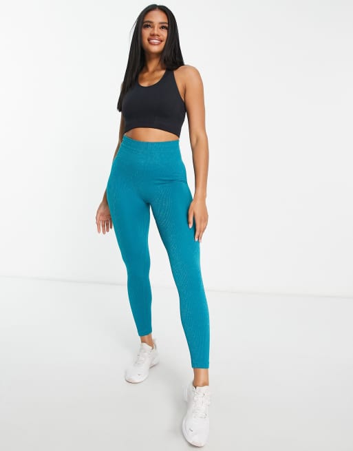 Urban Threads seamless gym leggings in bright orange