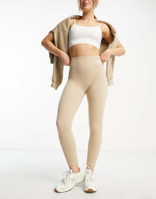 Urban Threads seamless gym leggings in sand