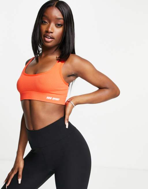 Urban Threads seamless gym leggings in bright orange