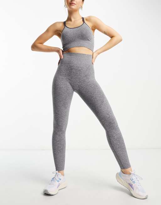 Leggings gris carbón jaspeado deportivos sin costuras Squat Proof de Urban  Threads