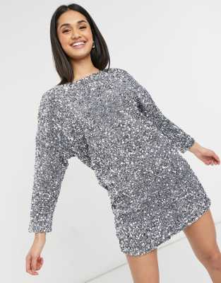 silver shirt dress