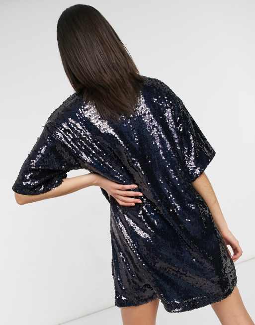 KC Black Glam T-shirt Dress – GlitterTees