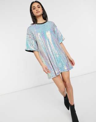 Iridescent t shirt dress online