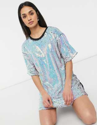 sequin tee shirt dress