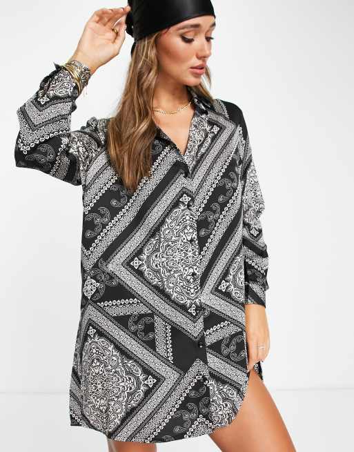 Urban Threads shirt dress in bandana print ASOS