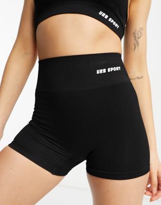 Urban Threads seamless gym booty shorts in black - ASOS Price Checker