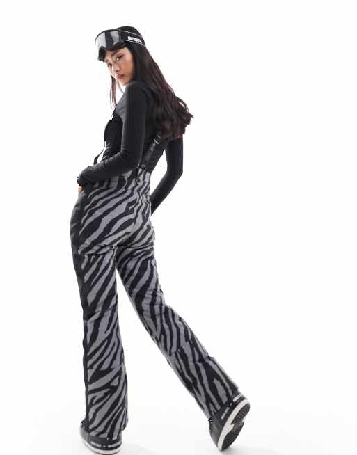 Urban Threads - Ski - Salopette met dierenprint in grijs, deel van co-ord set, 4 van 5
