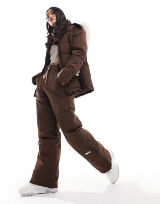 Urban Threads - Skihose in Braun mit weitem Bein, Kombiteil-Brown