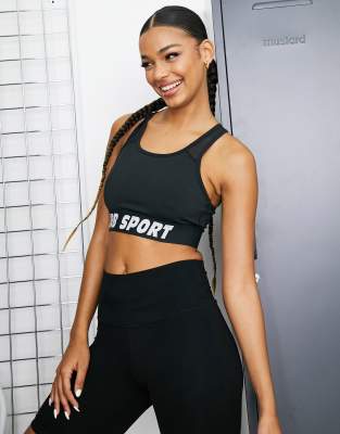 Urban Threads sports bra with mesh panels in black - Click1Get2 Promotions