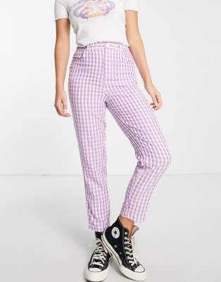 lilac straight leg trousers