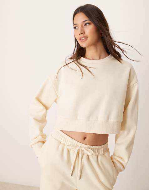 Urban Threads - Sweat confort court - Crème - view 1