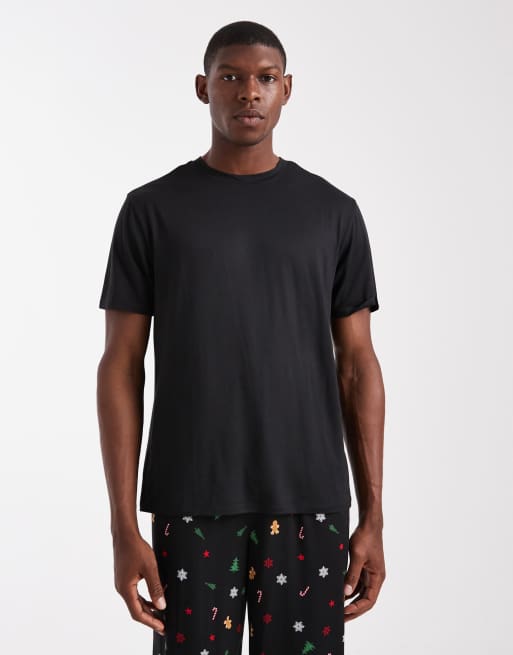 Urban Threads t-shirt and trouser pyjama set in christmas print, 2 of 4
