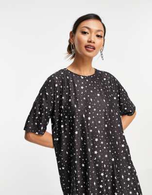 black star shirt dress