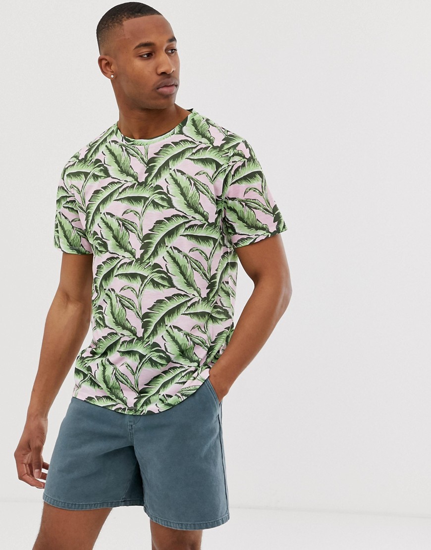 Urban Threads - T-shirt met palmprint-Roze