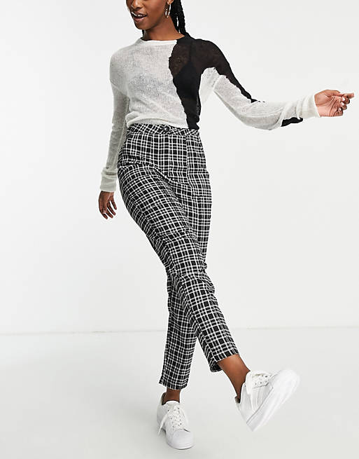 Urban Threads tailored trousers co-ord in black check