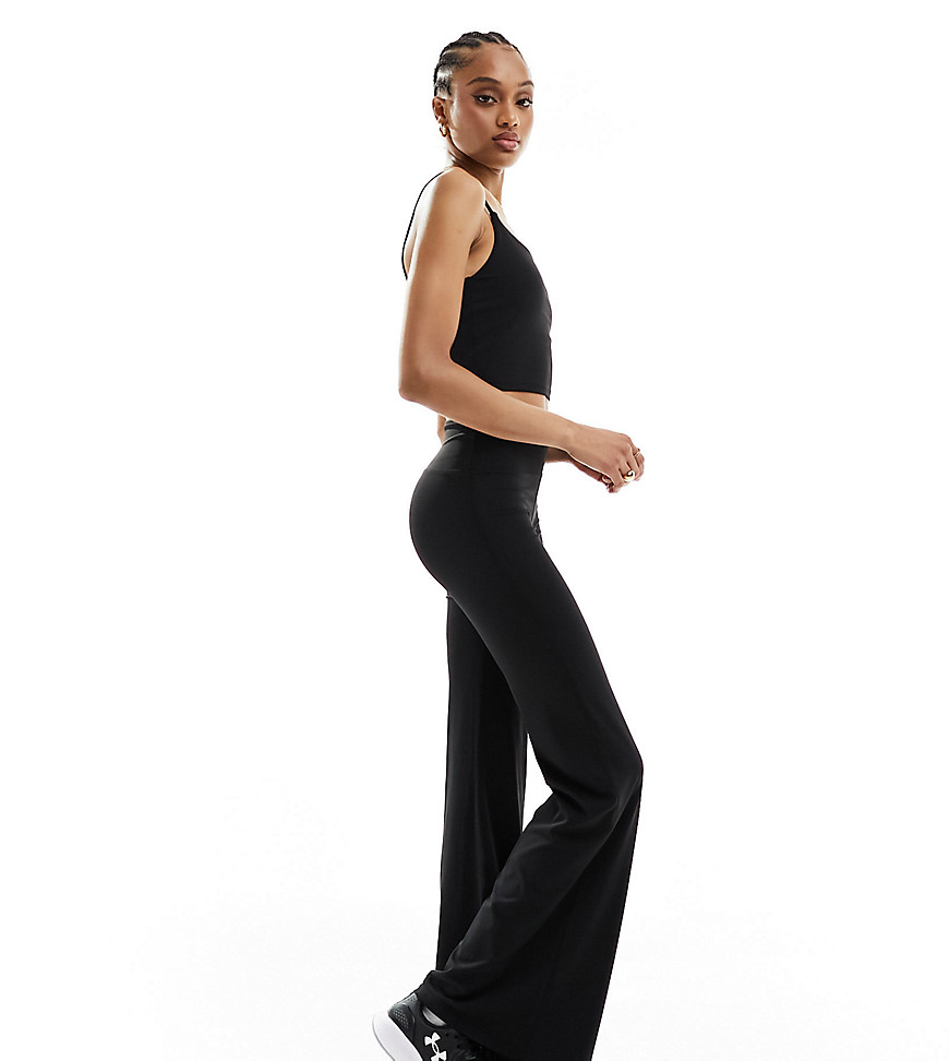 Urban Threads Tall butter soft flared trousers in black