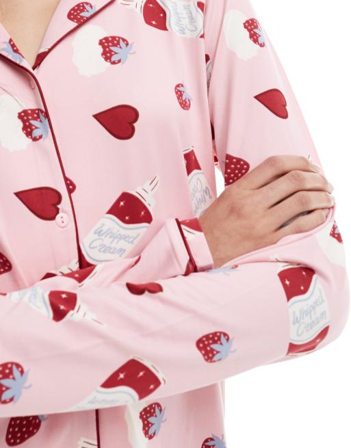Urban Threads Tall - Ensemble de pyjama imprimé dessert - Rose, 3 de 4
