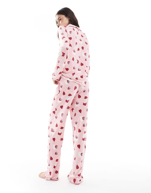 Urban Threads Tall - Ensemble de pyjama imprimé dessert - Rose, 4 de 4