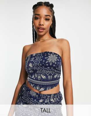 Urban Threads Tall handkerchief top co-ord in bandana print - ASOS Price Checker