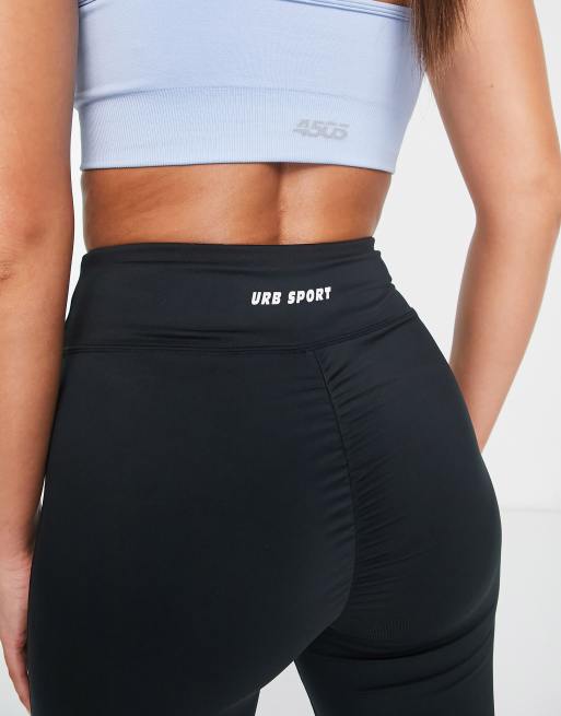 Urban Threads Tall - Legging de sport à empiècements en tulle - Noir, 3 de 4