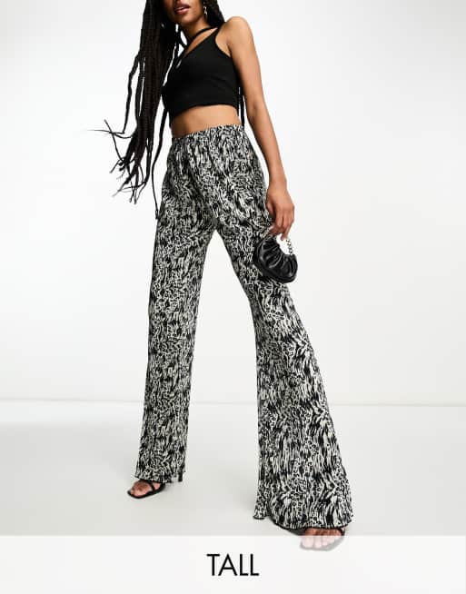 Urban Threads Tall - Plissé broek in abstracte dierenprint