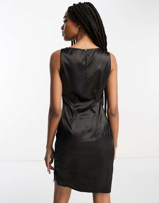 Mini black 2025 silk dress