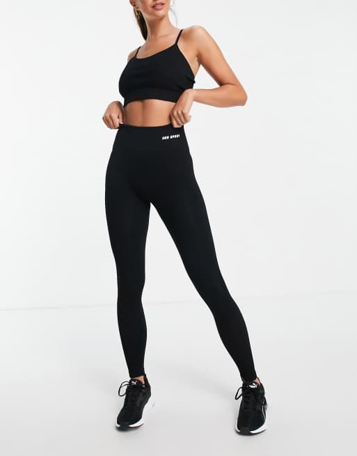 Urban Threads Tall seamless gym leggings in black, ASOS