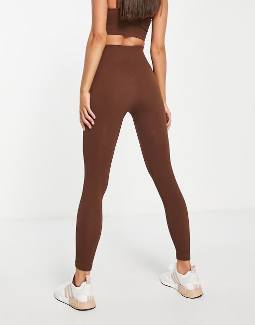 Brown gym outlet leggings